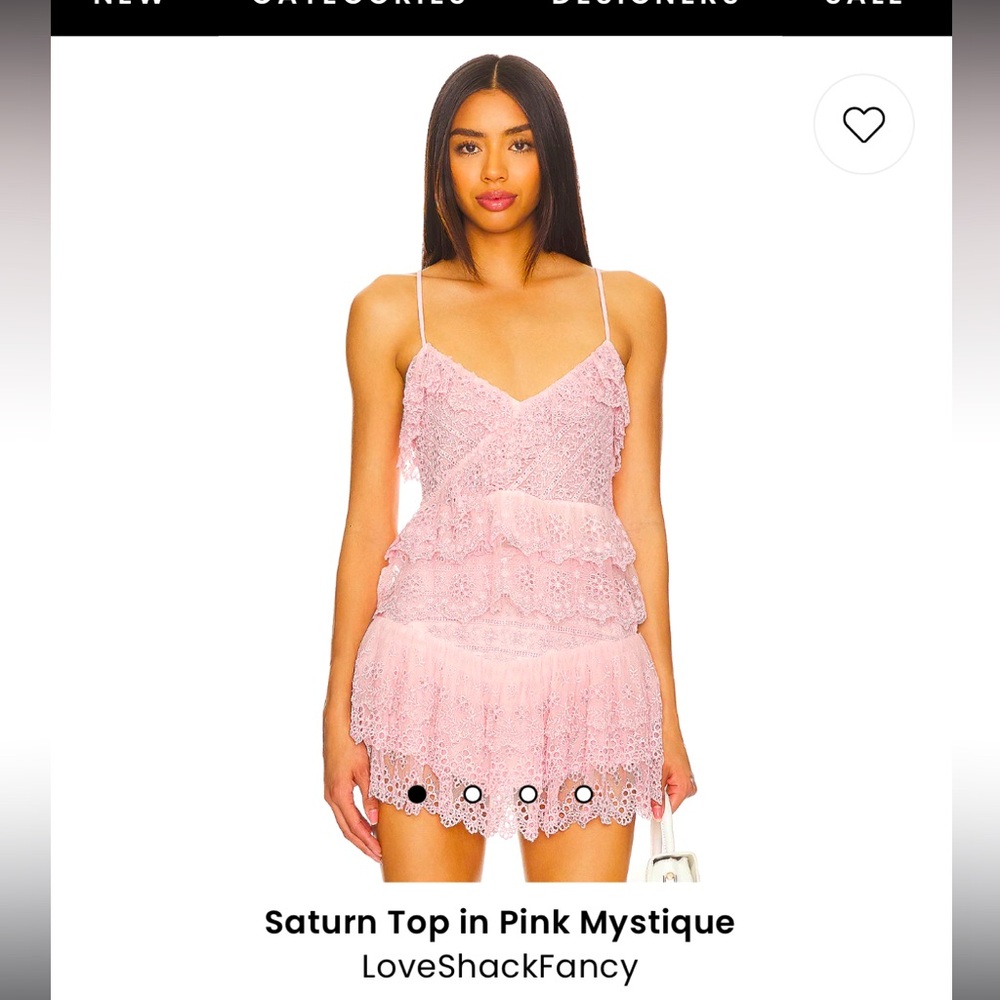 LoveShackFancy NTW Pink Lace Top and Skirt Set